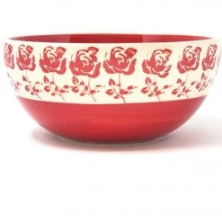 Janelle Imports Soup Bowl 24 Oz In Red Rose