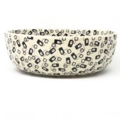 Janelle Imports Family Shallow Bowl In Modern Gray & Black