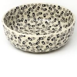 Janelle Imports Family Shallow Bowl In Modern Gray & Black