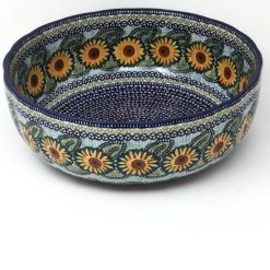 Janelle Imports Family Shallow Bowl In Sunflowers