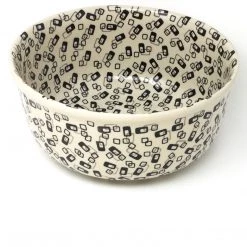Janelle Imports Family Deep Bowl In Modern Gray & Black