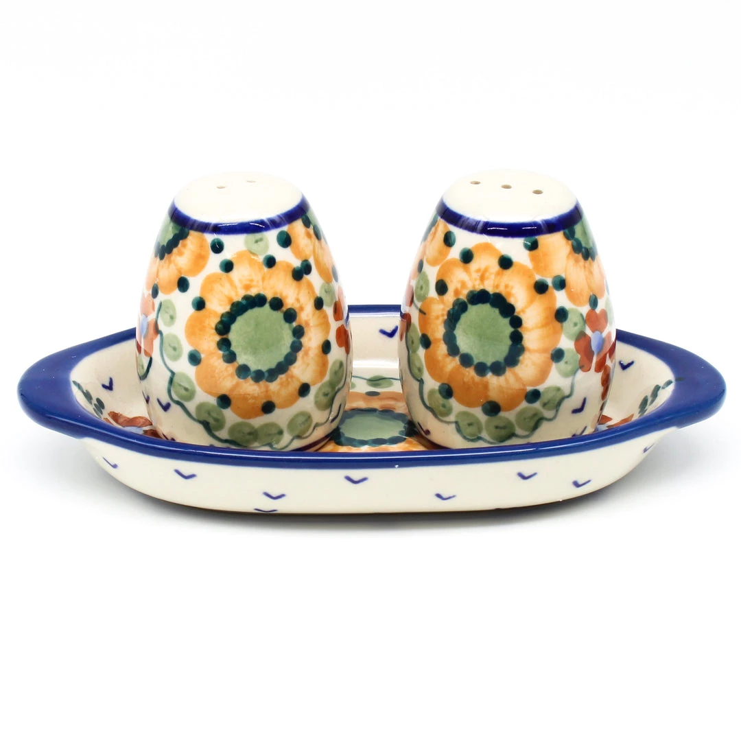 Janelle Imports Salt & Pepper Set W/Tray In Fall 3 Janelle Imports Salt & Pepper Set W/Tray In Fall