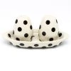 Janelle Imports Salt & Pepper Set W/Tray In Black Polka-Dot
