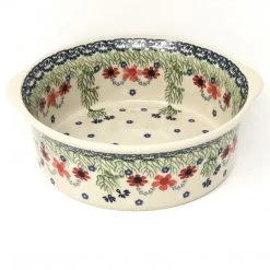 Janelle Imports Deep Round Baker In Dill Flowers