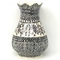 Janelle Imports Scalloped Vase In Gray & Black