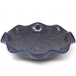 Janelle Imports Fluted Pasta Bowl In Blue Elegance