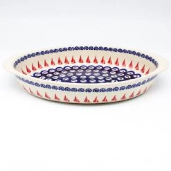 Janelle Imports Sm Oval Baker W/Handles In Red Sail