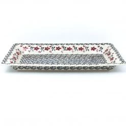 Janelle Imports Lg Rect. Server W/Lip In Red & Black