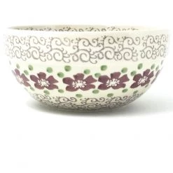 Janelle Imports Soup Bowl 24 Oz In Purple & Gray Flowers