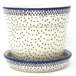 Janelle Imports Sm Flower Pot W/Plate In Simple Elegance