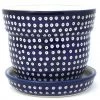 Janelle Imports Sm Flower Pot W/Plate In Blue Elegance