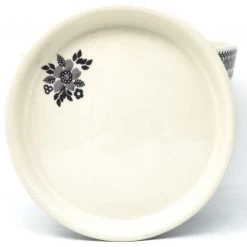 Janelle Imports Lg Flower Pot W/Plate In Gray & Black