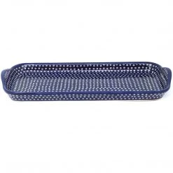 Janelle Imports Bread Server W/Handles In Blue Elegance