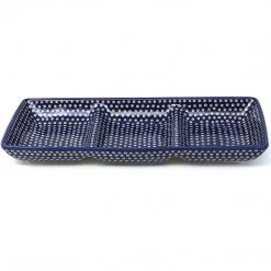 Janelle Imports Rectangular Divided Server In Blue Elegance