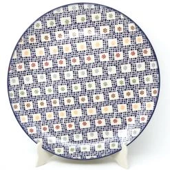 Janelle Imports Round Platter 12.5" In Modern Checkers