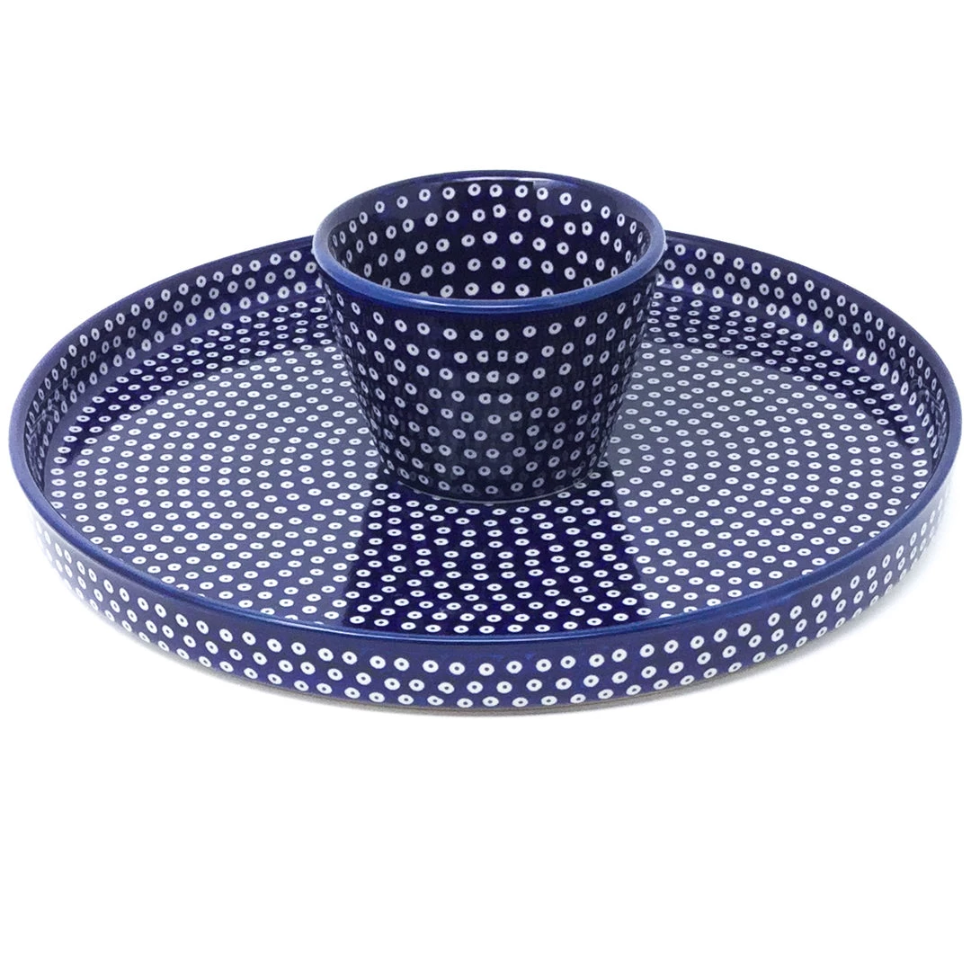 Janelle Imports Party Platter W/Bowl In Blue Elegance 4 Janelle Imports Party Platter W/Bowl In Blue Elegance