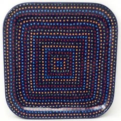 Janelle Imports Square Sushi Platter 11" In Multi-Colored Dots