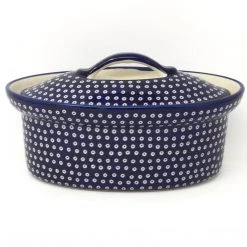 Janelle Imports Oval Server W/Cover 1 Qt In Blue Elegance