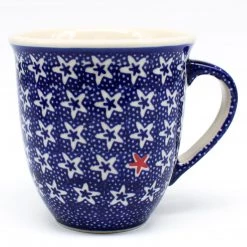 Janelle Imports Lg Bistro Cup 16 Oz In Red Starfish