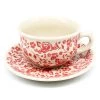 Janelle Imports Tea Cup W/Saucer 8 Oz In Antique Red