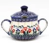 Janelle Imports Family Style Sugar Bowl 14 Oz In Red Tulips