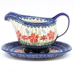 Janelle Imports Gravy Boat W/Tray 1 Qt In Spring Meadow