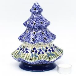 Janelle Imports Tree Tea Candle Holder In Alpine Blue