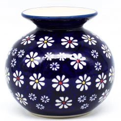 Janelle Imports Round Vase In Flowers On Blue