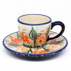 Janelle Imports Espresso Cup W/Saucer 2 Oz In Sunshine Meadow