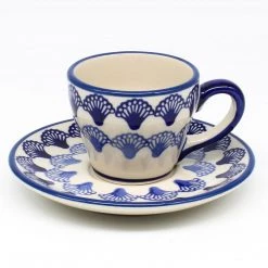 Janelle Imports Espresso Cup W/Saucer 2 Oz In Seashells