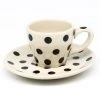 Janelle Imports Espresso Cup W/Saucer 2 Oz In Black Polka-Dot