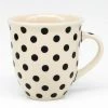 Janelle Imports Lg Bistro Cup 16 Oz In Black Polka-Dot