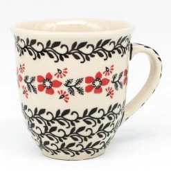 Janelle Imports Lg Bistro Cup 16 Oz In Red & Black