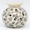 Janelle Imports Round Vase In Modern Gray & Black