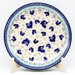 Janelle Imports Dinner Plate 10" In Blue Fish