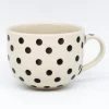 Janelle Imports Latte Cup 16 Oz In Black Polka-Dot