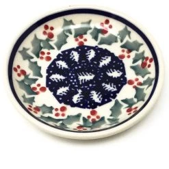 Janelle Imports Teabag Plate In Winter Holly