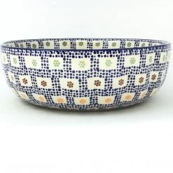 Janelle Imports Family Shallow Bowl In Modern Checkers