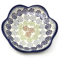 Janelle Imports Flower Plate In Modern Dots