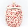 Janelle Imports Lg Canister W/Handles In Antique Red