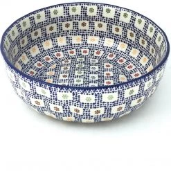 Janelle Imports Family Shallow Bowl In Modern Checkers