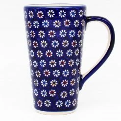 Janelle Imports Tall Cup 12 Oz In Tiny Flowers On Blue