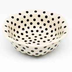 Janelle Imports Sm Retro Bowl In Black Polka-Dot