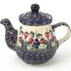 Janelle Imports Night Time Teapot 12 Oz In Red Tulips