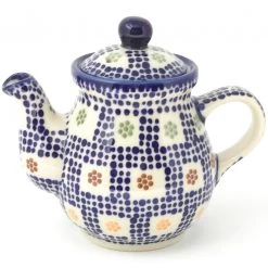Janelle Imports Night Time Teapot 12 Oz In Modern Checkers