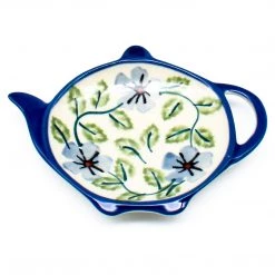 Janelle Imports Teabag Dish In Blue Clematis