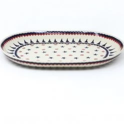 Janelle Imports Lg Oval Platter In Blue Sail