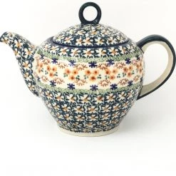 Janelle Imports Victorian Teapot 1.75 Qt In White Daisy