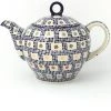 Janelle Imports Victorian Teapot 1.75 Qt In Modern Checkers