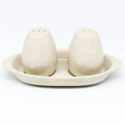 Janelle Imports Salt & Pepper Set W/Tray In Simply White